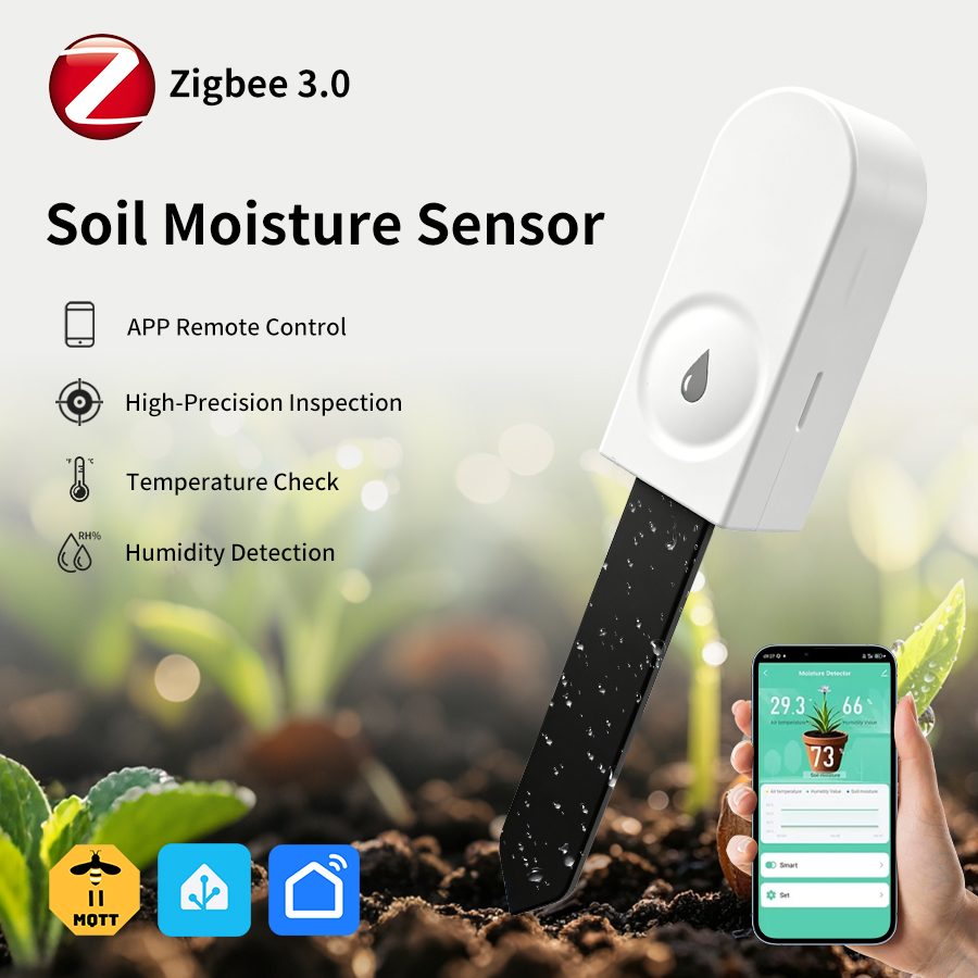 Woodworking Apps - Czujnik wilgotności gleby Tuya Zigbee3.0, wykrywanie