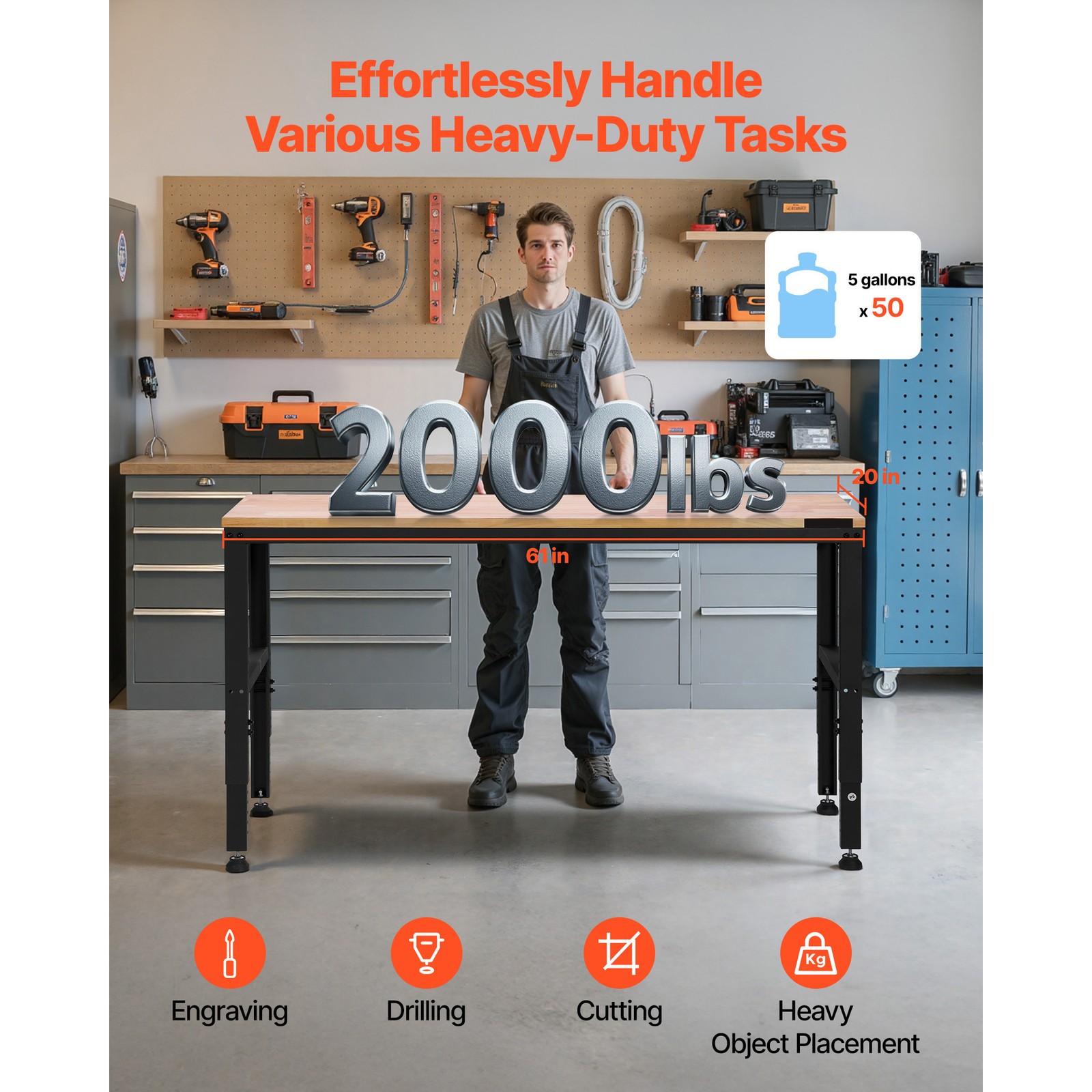 Regulowany stołek warsztatowy  – Woodworking Workbench recenzja i cena